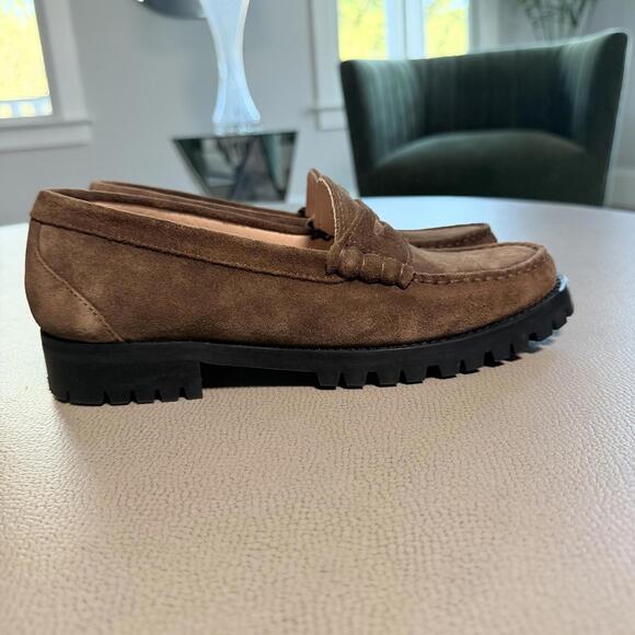 J.Crew Winona Penny Loafers Suede Leather Brown Size 7 - Picture 2 of 9
